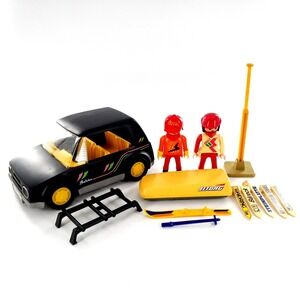 Vintage Playmobil 3693 Black Car w/ Skier Playset Incomplete